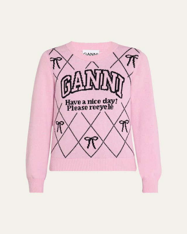 Graphic Wool-Blend Crewneck Sweater